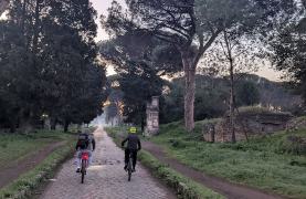 Chase the sunrise cycling on the Appia Antica