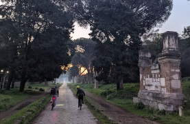 Chase the sunrise cycling on the Appia Antica