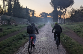 Chase the sunrise cycling on the Appia Antica