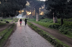 Chase the sunrise cycling on the Appia Antica
