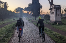 Chase the sunrise cycling on the Appia Antica